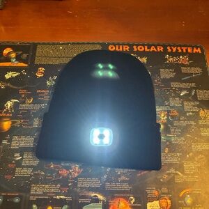 Black Beanie with LED Light